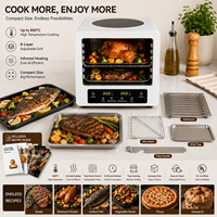 Four à pizza électrique JingXin, 800°C, portable, double zone de cuisson, chauffage rapide, four commercial pour la cuisson des steaks