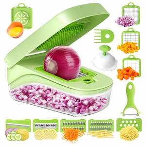 2025 Best Selling 17-in-1 Manual Handheld Multifunctional Vegetable Chopper Onion Cutter Fruits Slicer <b>Potatoes</b> Peeler <b>Container</b> - Product Image 4