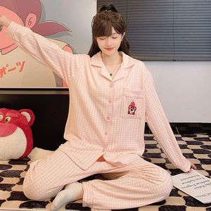 Pijamas de Invierno de Alta Calidad para Mujer, Talla Grande, Cárdigan con Cuello Alto, Conjunto de Pijama con Estampado de Dibujos Animados para Parejas - Product Image 3