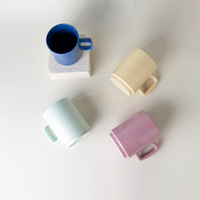 Tasse à thé en porcelaine empilable personnalisée de 14 oz, logo personnalisé imprimé, mug à café en céramique noire nordique pour cadeau de rentrée scolaire