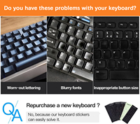 Autocollant de clavier universel pour PC AZERTY personnalisé en chinois, anglais, thaï, hébreu, russe, coréen, espagnol, français, arabe pour ordinateur portable