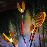Lumière LED solaire à thème paysager en forme de fleur personnalisée, IP65, 12V, 70W, 260 cm, pour intérieur, extérieur, place, parc, pelouse