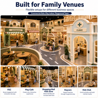 Parque de atracciones interior modular con coches montables, escaparates de mercado, gestión de calidad ISO 9001, zona infantil en centro comercial