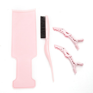 Pink Hair Dyeing <b>Tool</b> Set With Dyeing Board Alligator <b>Clips</b> And Comb For Salon Home Use - Product Image 2