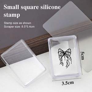 <span class=keywords><strong>Tampon</strong></span> en silicone carré petit format pour <span class=keywords><strong>manucure</strong></span> française, avec capuchon de protection, pour nail art DIY et plaque de stamping pour ongles - Product Image 2