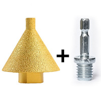Outil de chanfreinage diamanté conique brasé TGS M10 M14 pour marbre, fraise de meulage pour meuleuse d'angle, tête de meulage