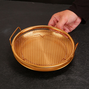 Plateau en acier inoxydable à mailles <span class=keywords><strong>pour</strong></span> égoutter l'<span class=keywords><strong>huile</strong></span>, avec double crochet anti-brûlure, <span class=keywords><strong>pour</strong></span> poulet frit et usage domestique - Product Image 3