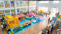 Aire de jeux gonflable intérieure avec château gonflable, piscine à balles et équipements de jeux souples pour enfants, pour centres de divertissement familial