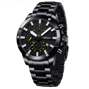 Montre chronographe sportive pour homme OEM ODM, étanche, avec aiguilles lumineuses, en acier inoxydable, calendrier, quartz - Product Image 3