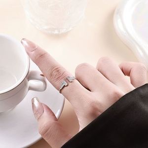 Open Pure Silver <b>Ring</b> Coil Set with Diamonds, Pure Silver <b>Moissanite</b> <b>Ring</b> - Product Image 2