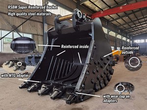 ماكينات البناء RSBM ، دلو صخري للخدمة الشاقة مع أسنان - Product Image 3
