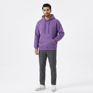 Sudaderas con Capucha y Cuello Redondo para Hombre, 100% Algodón, Tallas Grandes, con Logotipo Personalizado, Teñido Liso, para Invierno, Venta al Por Mayor - Product Image 1