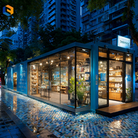 Café mobile préfabriqué au détail de rue 20 pieds conteneur préfabriqué personnalisé