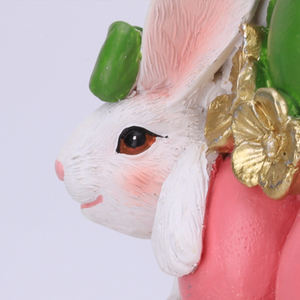 Set di statuine di coniglietto di pasqua in resina di decorazione artistica carina Redeco con accenti di uova colorate ornamenti per la casa - Product Image 4