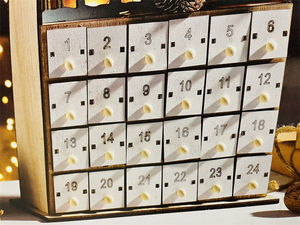 Nuevo Gabinete de Almacenamiento Navideño con 24 Cajones, Forma de Casa Blanca, Gabinete de Madera con <span class=keywords><strong>Luces</strong></span> <span class=keywords><strong>LED</strong></span> para Adornos Navideños - Product Image 5