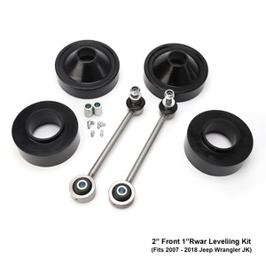 Kit de rehausse avant 2 arrière 1 en alliage d'aluminium noir avec barre de traction pour suspension améliorée Jeep Wrangler - Product Image 2