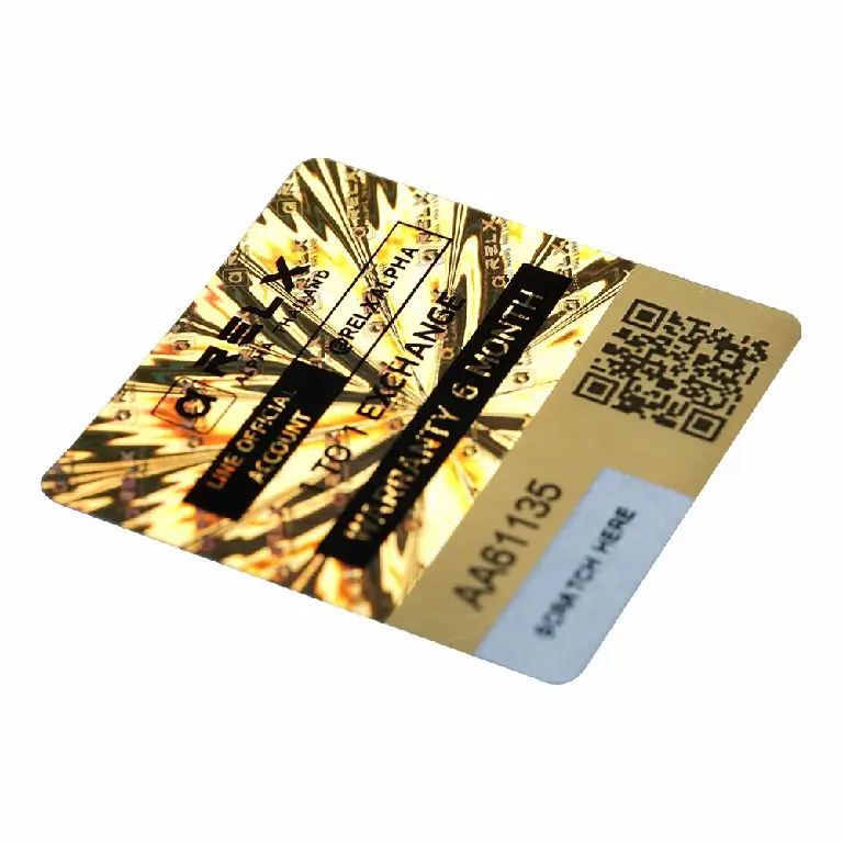 Personalizzato a prova di manomissione nascosto Scratch off numero di serie codice QR ologramma Tag Anti-contraffazione etichetta farmacia etichetta di sicurezza Sticker