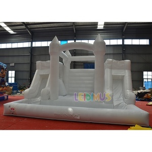 Maison <span class=keywords><strong>de</strong></span> rebond blanche moonwalk pour enfants en gros avec piscine à balles et toboggan château gonflable <span class=keywords><strong>de</strong></span> mariage blanc - Product Image 4