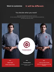 Uniformi Hotel moderno cappotto <span class=keywords><strong>da</strong></span> Chef bianco con bottoni camicia <span class=keywords><strong>da</strong></span> cucina per il personale del ristorante vestito <span class=keywords><strong>da</strong></span> lavoro abbigliamento <span class=keywords><strong>da</strong></span> <span class=keywords><strong>cuoco</strong></span> giacca - Product Image 5