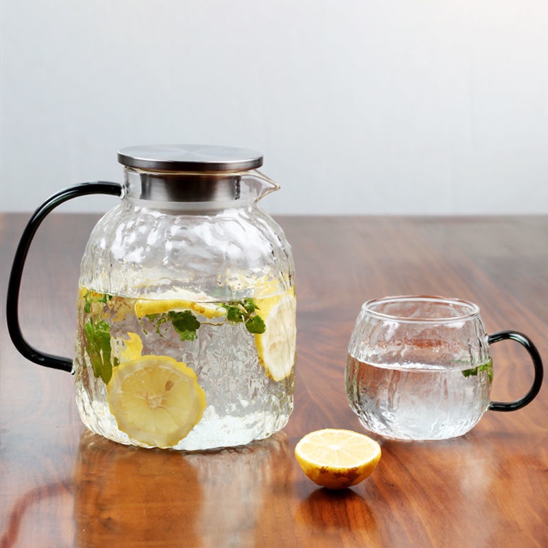 large capacity 1.8l borosilicate glass Pitcher heat-resistant glass cold water bottle cool kettle glass jug