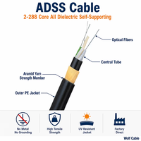 Kabel ADSS 2-288 Core All Dielectric Self-Supporting Aerial Fiber Optic untuk Saluran Listrik Udara