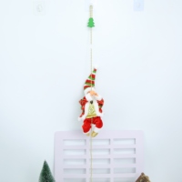 Père Noël Électrique Animé Grimpant sur Corde, Musique, Alimenté par Piles, en Plastique, Décoration Intérieure Classique de Noël