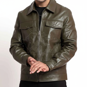 Dernier Style Veste en Cuir Homme Coupe-Vent Imperméable Vente en Gros Meilleure Vente Hiver Col Montant Respirante Séchage Rapide Écologique - Product Image 1