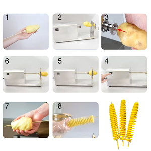 Cortador de Patatas Eléctrico de Acero Inoxidable de Alta Calidad y Eficiencia, Tipo Tornado, con Máquina para Hacer Torres de Patatas - Product Image 5