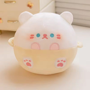 Oreiller en peluche mignon et blanc pour enfants, jouet animal en peluche, cochon <span class=keywords><strong>rose</strong></span>, panda, chiot, poupée, cadeau, vente en gros - Product Image 5