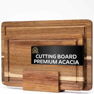 Juego <span class=keywords><strong>de</strong></span> 2 Tablas <span class=keywords><strong>de</strong></span> <span class=keywords><strong>Cortar</strong></span> <span class=keywords><strong>de</strong></span> Madera <span class=keywords><strong>de</strong></span> Acacia <span class=keywords><strong>para</strong></span> Preparación <span class=keywords><strong>de</strong></span> Comidas en la Cocina, Tablas Grandes y Pequeñas <span class=keywords><strong>para</strong></span> Servir Charcutería con Ranuras <span class=keywords><strong>para</strong></span> Jugos - Product Image 1