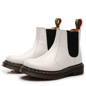 White Genuine Leather <b>Boots</b> Ankle Height Round Toe Elastic Side Flat Heel Mesh Lining All Seasons <b>Pant</b> Shoes Wholesale - Product Image 4