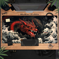 Accessoires de jeu Dragon Chinois, clavier, tapis de souris en caoutchouc XXL, tapis de bureau pour PC Gamer, ordinateur portable, écologique et imperméable, en stock