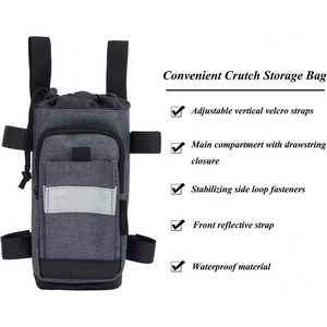 Sac de transport léger pour béquilles BSCI Factory avec sangle réfléchissante et poche avant zippée - Product Image 4