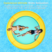 Hamaca de agua flotante inflable redonda, piscina de muelle de malla circular inflable