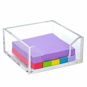 Portapapeles Acrílico Transparente Cuadrado con Bandeja Adhesiva para Notas, para Organización de Escritorio en el Hogar, la Escuela y la Oficina - Product Image 1