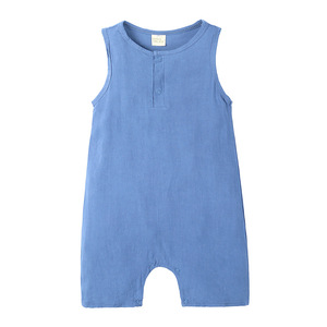 Pyjama d'été pour garçons en bas âge, 100% coton biologique, manches courtes, barboteuse à bandes, combinaison, salopette - Product Image 4