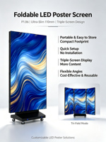 Écran d'affichage LED pliable à trois volets, double face, écran d'affichage électronique LED à trois côtés, bannière LED à 3 faces