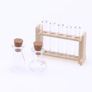 Xicheng casa de muñecas transfronteriza Mini simulación de vidrio tubo de ensayo juego de tazas medidoras miniatura escena Experimental Prop modo a juego - Product Image 6