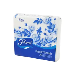 Wanan ดอกไม้จีนสีฟ้าที่มีคุณภาพสูง1ply 40gsm กระดาษชำระผ้าขนหนู