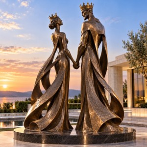 Escultura Moderna de Gran Tamaño de Bronce del <span class=keywords><strong>Rey</strong></span> y la Reina - Product Image 1
