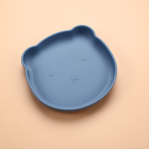 Cartoon <b>Cute</b> <b>Bear</b> Design Food-Grade Silicone Anti-Fall Baby Food Training Plate and Suction Bowl Children's Tableware - Product Image 6