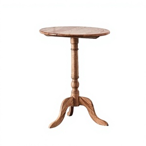 Piédestal rond en bois de mangue Table basse en bois décoration Restaurant café et hôtel Table centrale - Product Image 1