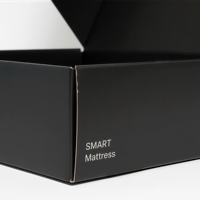 Boîte d'expédition en papier noir de luxe pour petites entreprises, boîte à courrier rigide en carton personnalisée avec impression, prix d'usine, emballage pour chaussures
