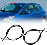 Moulures de fenêtre extérieures automobiles, joints d'étanchéité en caoutchouc pour Toyota Yaris Vitz 2005-2010, garniture de ceinture de porte, 68160-52110, lot de 4 pièces