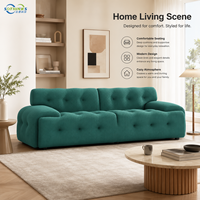 Modernes Luxus-Sofa aus Rohmaterialien, Einfaches Quadratisches Komfortables Stoff-Ecksofa für Wohnzimmermöbel