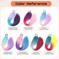 Extensions de cheveux colorés de 26 pouces, 3 couleurs mélangées, tresses, queue de cheval, mélange de cheveux, paillettes avec élastique, ombré, accessoires pour cheveux de jour fantaisie, enfants