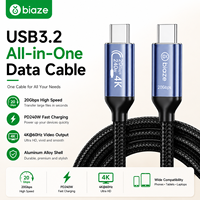 Câble USB-C vers USB-C Biaze 240W PD 5A Charge Rapide 20 Gbps USB 3.2 Vidéo 4K pour iOS/Ordinateur Portable/Téléphone/Tablette 1M Gaine en Nylon Tressé