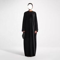 Abaya Kimono Personnalisée en Velours à Boutons Ouverts, Robe Ample de Luxe pour Femme Musulmane, Vente en Gros Islamique, Abaya Chaude Opaque Papillon pour l'Automne