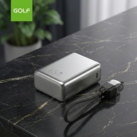 Batterie externe 20000 mAh avec écran TFT, charge rapide PD 65W, câble intégré, station d'alimentation, prix de gros, OEM, chargeur mobile au lithium