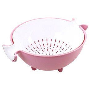 Factory Direct Sale Rotary Drain <b>Basket</b> Creative Home Double Kitchen Washing Vegetables Washing Fruit <b>Plastic</b> <b>Basket</b> for Kitchen - Product Image 1